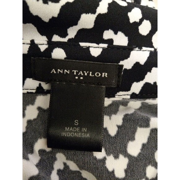 Ann‎ Taylor Women Black/white Chevron Button Down Collared  Dress Size Small - Picture 7 of 8